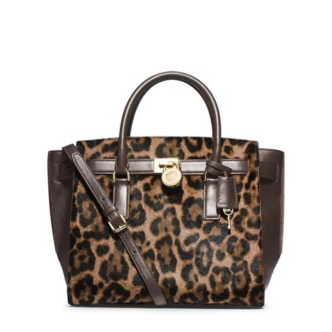 Michael Kors Hamilton Traveler Large Traveler Leopard Haircalf